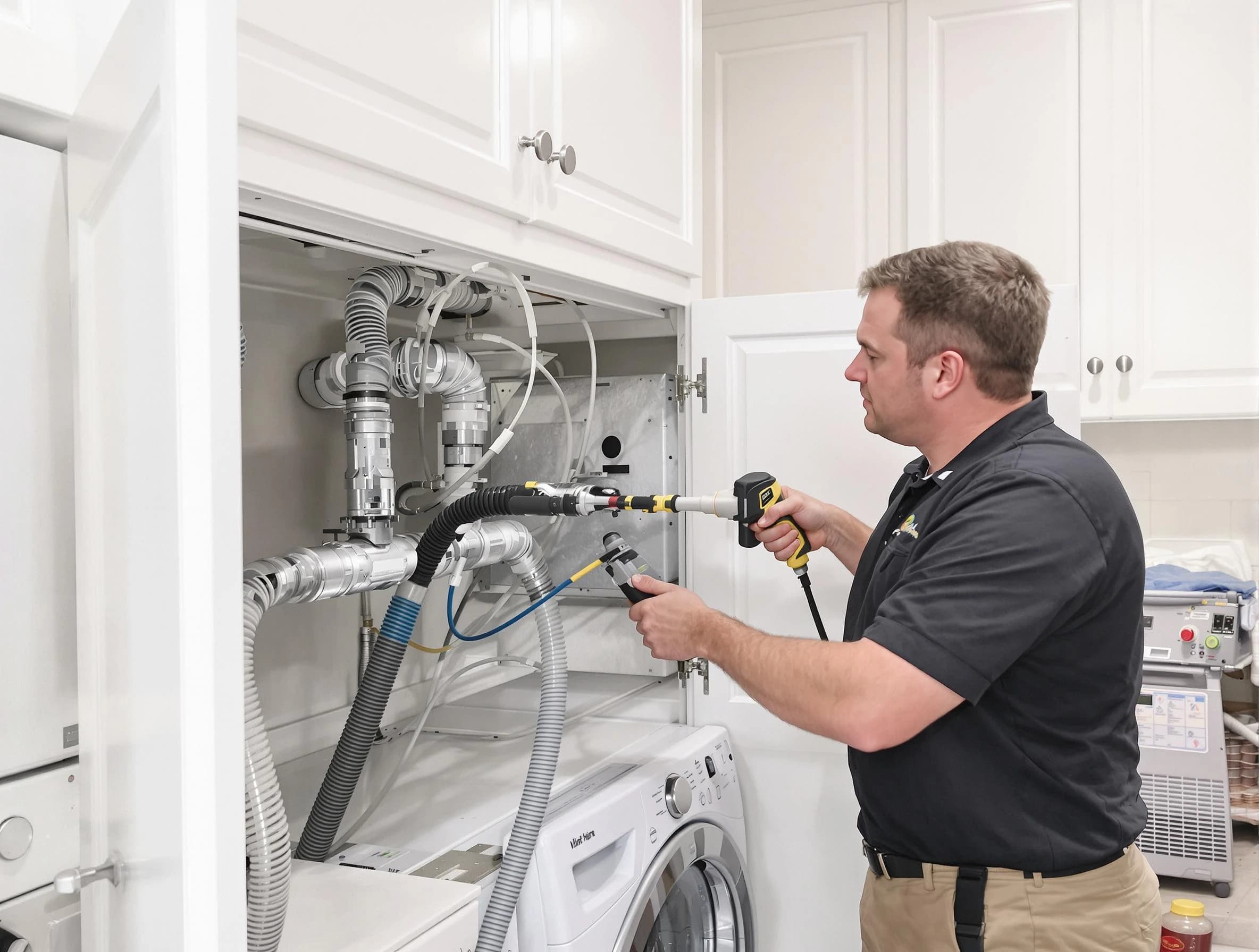 Redan Dryer Vent Cleaning professional removing severe blockage from a clogged dryer vent in Redan