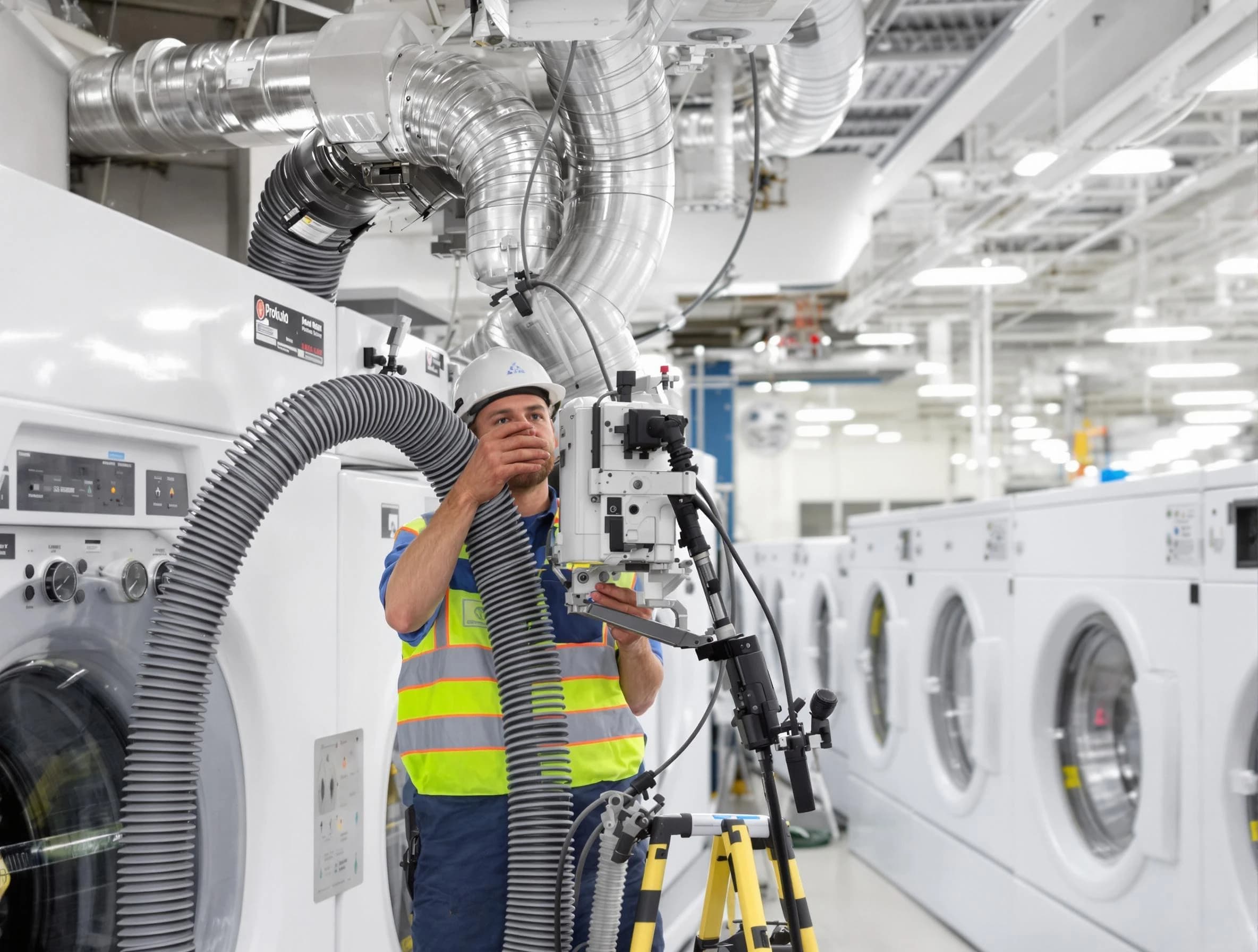 Redan Dryer Vent Cleaning team performing commercial-grade dryer vent cleaning at a business facility in Redan