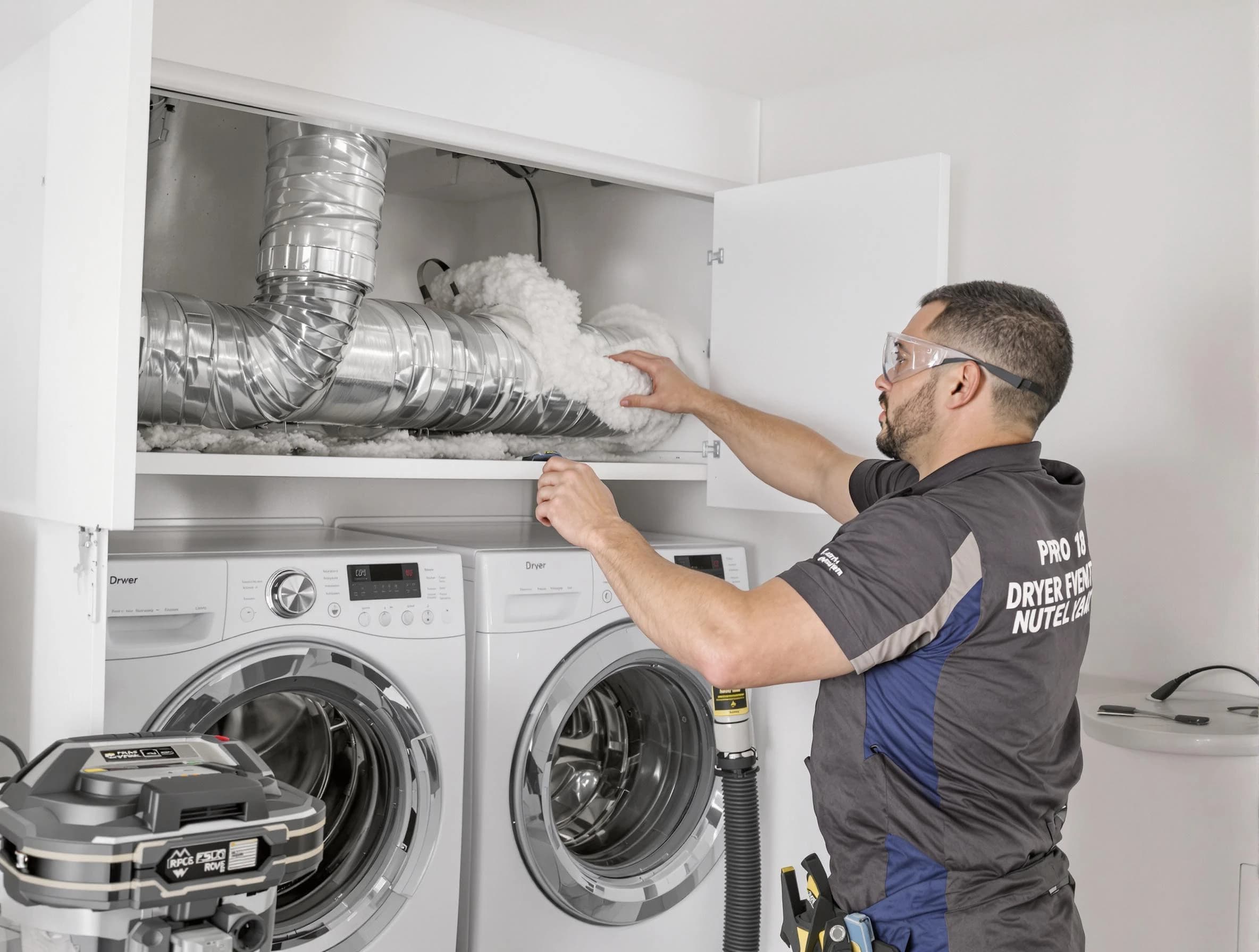 Redan Dryer Vent Cleaning certified technician performing specialized gas dryer vent cleaning in Redan