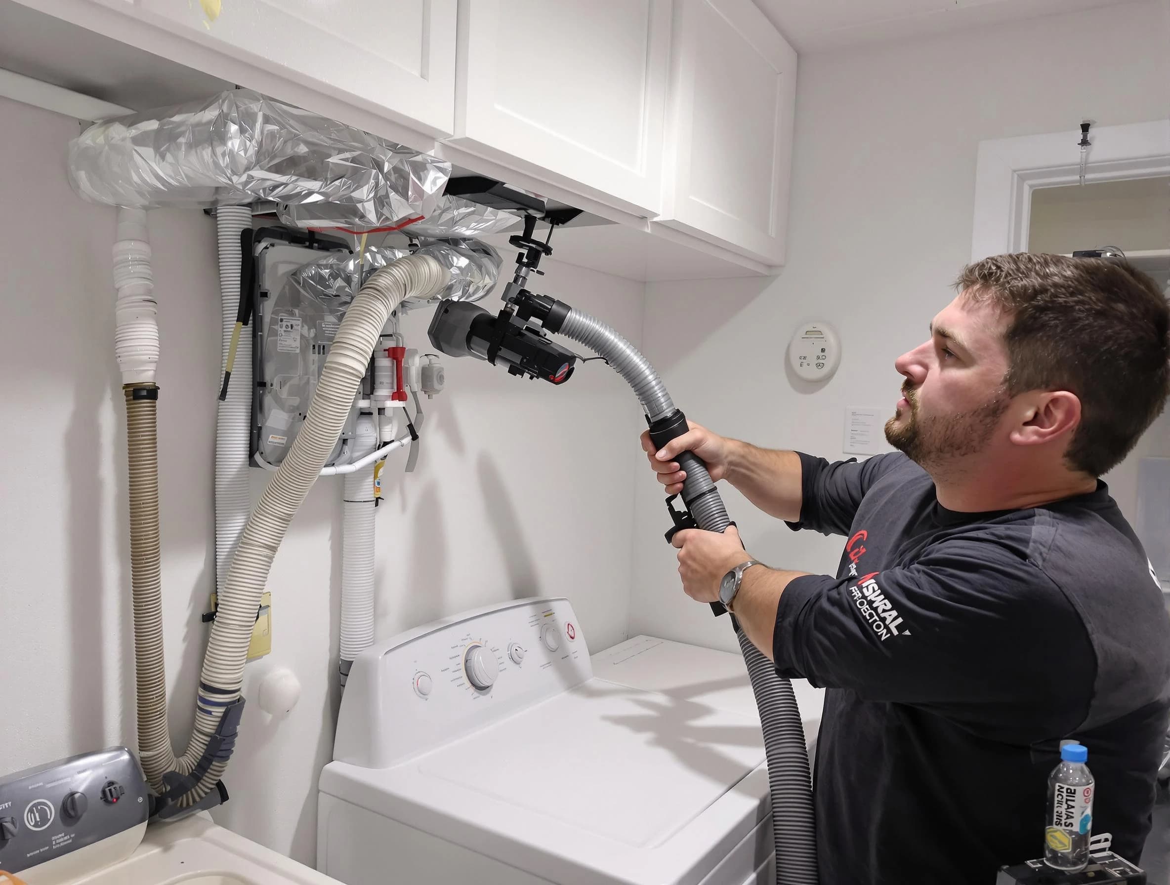 Redan Dryer Vent Cleaning certified technician performing safety-focused gas dryer vent cleaning in Redan